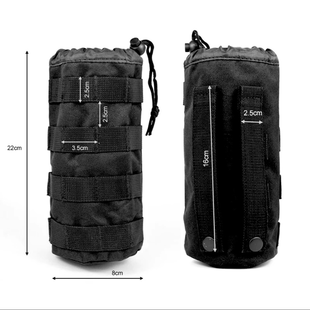 Tactical molle system water bottle pouch